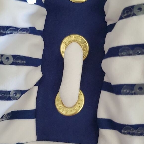 Sperry Top Sider Navy Blue & White Striped Nautical Tankini Bathing Suit Size S - Picture 11 of 15